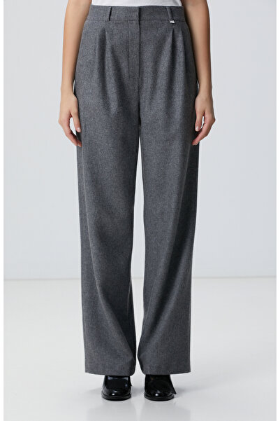 Network Gri Melanj Yün Karışımlı Pantolon
