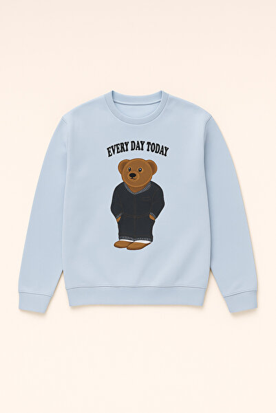 Katia&Bony Erkek Çocuk Teddy Desenli Sweatshirt Pijama Üstü Mavi