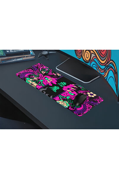 urzuva Toxic Demon Pink Gaming Oyuncu Mouse Pad 80x30 cm 3mm Mousepad