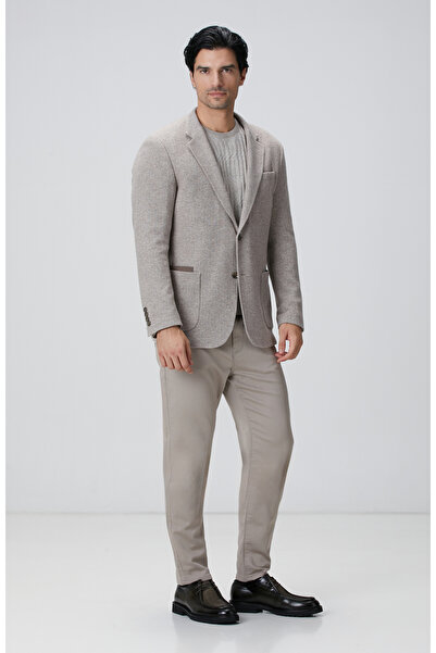 Network Bej Melanj Yün Karışımlı Ceket