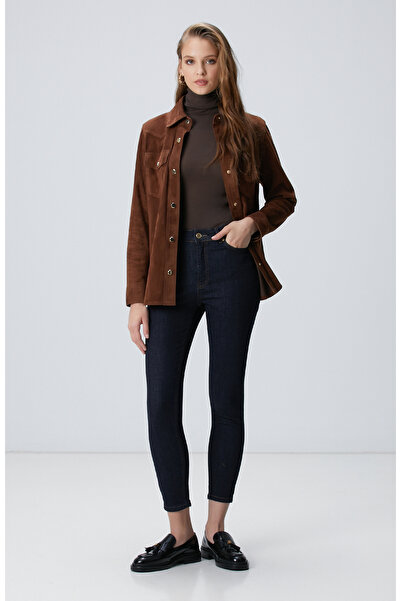 Network Lacivert Skinny Fit Dar Paça Raw Denim Pantolon