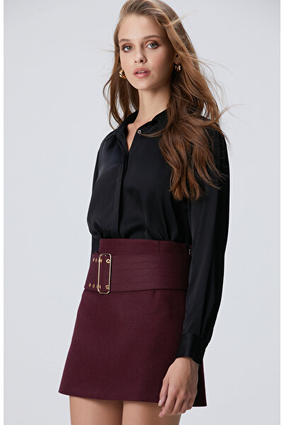 Network Siyah Saten Gömlek