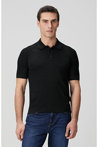 Network Siyah Polo Yaka Triko Kazak