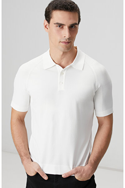 Network Kırık Beyaz Polo Yaka Triko Kazak