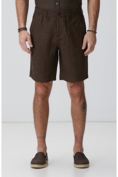 Network Kahverengi Keten Şort