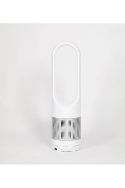 Rotixfy Aparat de aer condiționat portabil, ventilator fără lame pentru răcire și încălzire, înălțime 80 cm, alb și argintiu