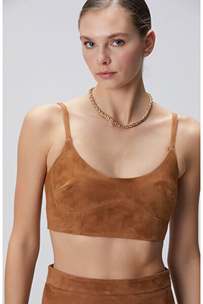 Network Camel Deri Büstiyer