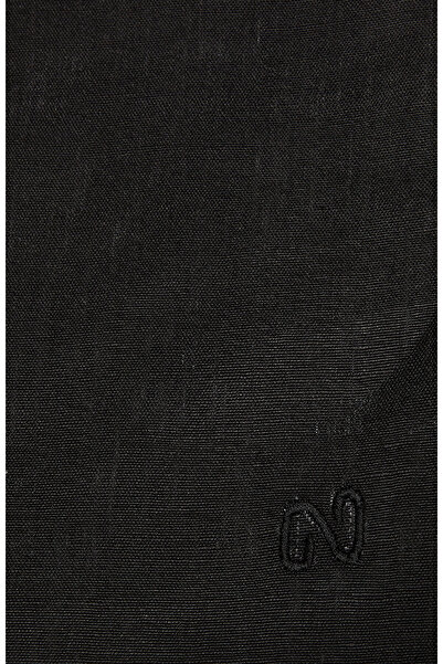 Network Siyah Erkek Keten Karışımlı Mendil