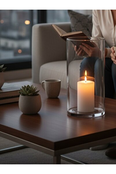 Paşabahçe Delizli El Imalati 15 X 30 Cm El Işciliği Silindir Vazo Akvaryum Cam Ps30 Kalın Taban