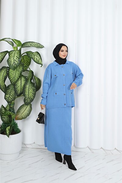 NİSUM MODA ТРИКОТАЖНИЙ КОМПЛЕКТ З КОШТІЛЬНИМИ ДЕТАЛЯМИ