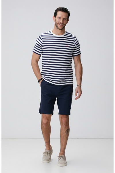 Network Lacivert Armürlü Şort