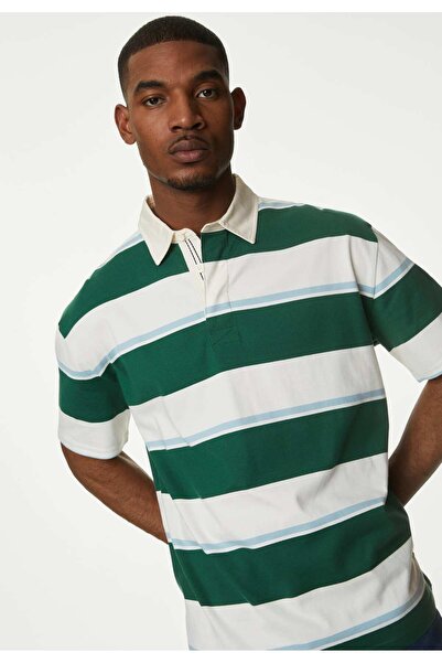 Marks & Spencer Saf Pamuklu Kısa Kollu Polo Yaka T-Shirt