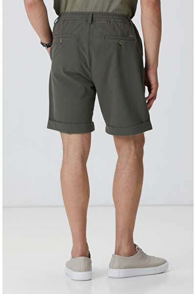 Network Haki Gofre Desenli Şort