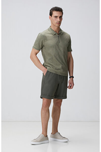 Network Haki Gofre Desenli Şort