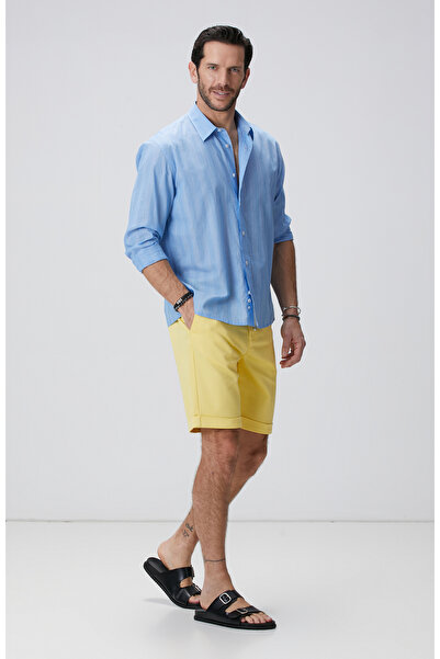 Network Mavi Beyaz Çizgili Gömlek