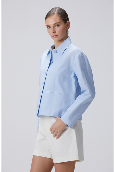 Network Açık Mavi Keten Ceket