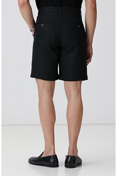 Network Siyah Keten Chino Şort