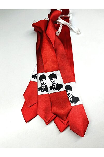 GallanD Tie for 9-10 Year Olds, Special Moon Star Ataturk Patterned Children's Tie, Fixed Tie