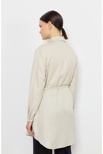 Fatma Atasoy Tie-Up Stone Shirt