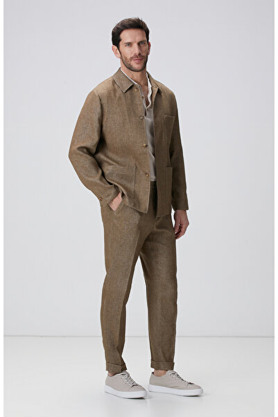 Network Camel Keten Karışımlı Ceket