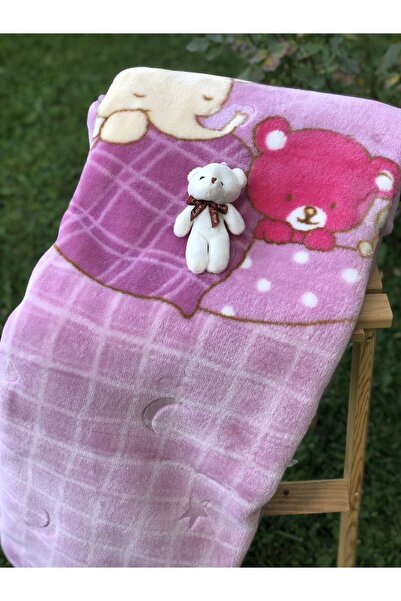 Merinos Fashion Mink Baby Blanket with Little Plush Teddy Bear and Muslin Mou...
