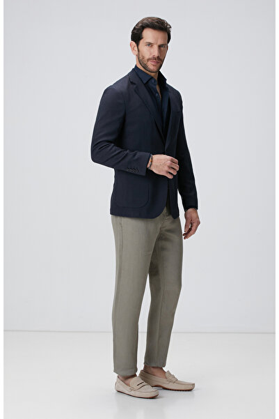 Network Lacivert Armürlü Ceket