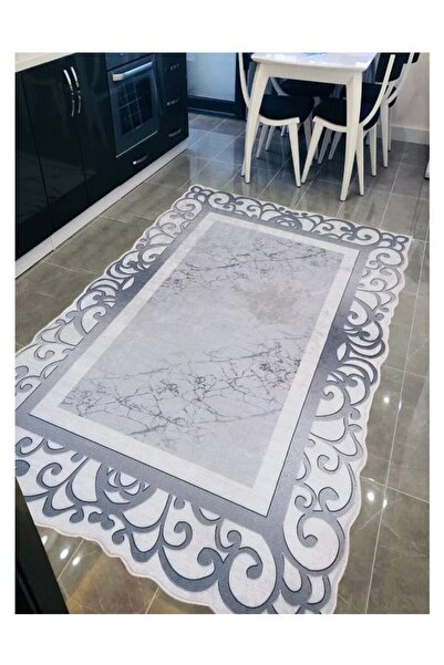 Gray Carved Machine Washable Carpet Anti-Slip Based Anti-Allergic Carpet Runner Digital Printing
