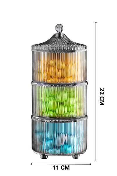 GLUS 3 Piece Storage Container Sugar Bowl Dragee