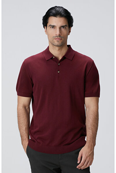 Network Bordo Polo Yaka Kazak