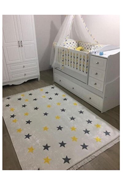 STY Home Yıldız Çocuk Halısı Kaymaz Makinede Yıkanabilir Bebek Ve Çocuk Odası...