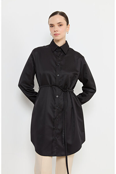 Fatma Atasoy Bağlamalı Siyah Gömlek