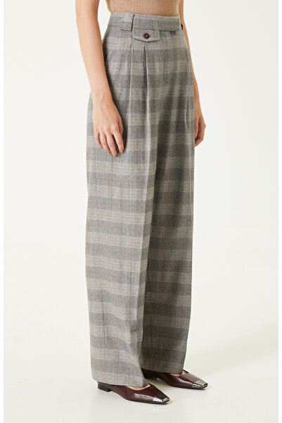 Network Gri Yün Karışımlı Desenli Pantolon