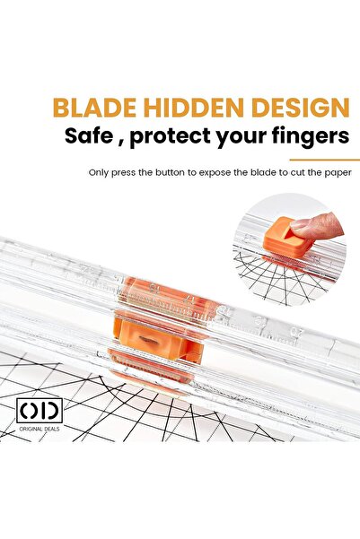 ORIGINAL DEALS Premium Paper Trimmer, Professional Office or Home Use, 35 x 9.5 cm, White PVC,