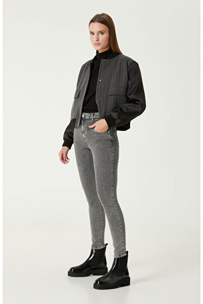 Network Antrasit Troklu Skinny Kalıp Denim Pantolon