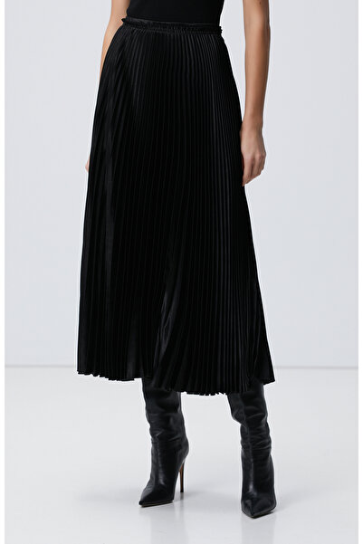 Network Siyah Piliseli Uzun Etek