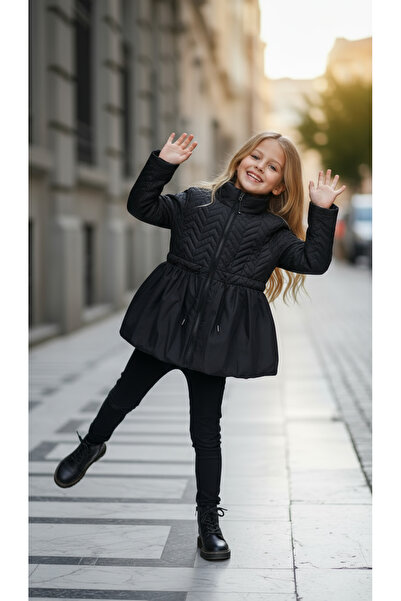 HC Kids Wear Palton pentru fete - căptușit și cu fermoar, lungime obișnuită