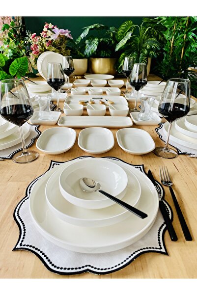 CASA DE BELLA 196 Parça Modern Sade 12 Kişilik Yemek,kahvaltı Ve Çatal Kaşık ...