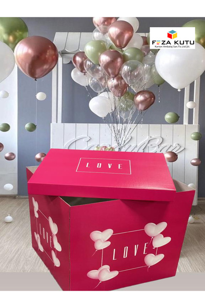 Feza Kutu BALON KUTUSU UÇAN BALON KUTUSU DOĞUM GÜNÜ PARTİ BALON KUTUSU SÜPRİZ...