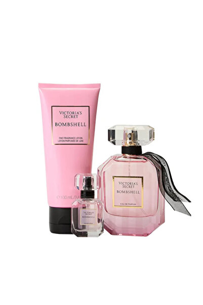 Victoria's Secret Σετ δώρου 3 προϊόντα, Victoria's Secret, Bombshell, Άρωμα 50 ml, Μίνι άρωμα 7 ml, Λοσιόν 100 ml