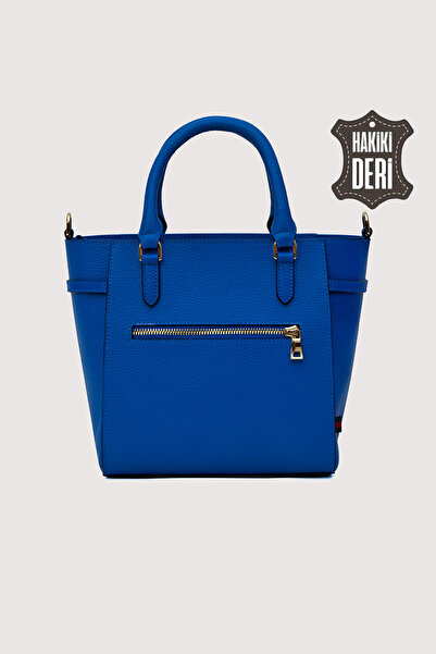 SİMORE Hakiki Deri Kadın El Çantası Mavi SMR7922