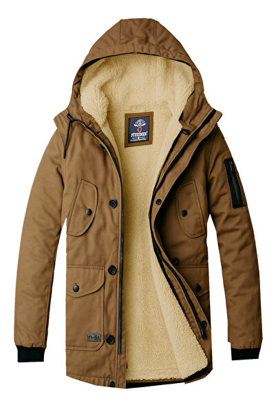 alaska the last frontier Suya Dayanıklı Oksford Kumaş Içi Yünlü Kısa Parka Kaban Extra Slim Fit