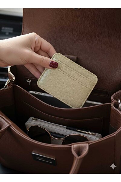 mlio Silvery Gold Card Holder Imported Leather Card Holder