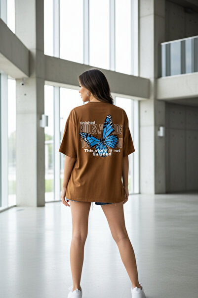 UNCİA OUTDOORS TRICOU BASIC UNISEX OVERSIZE CU IMPRIMEU FLUTURI ALBASTRU MALK...