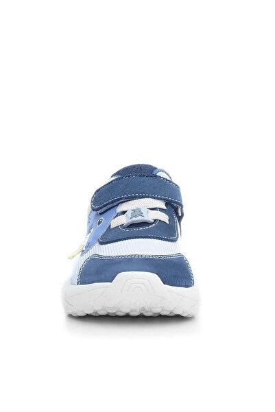 Rakerplus Barefoot Genuine Leather Cream Navy Blue Dinosaur Velcro Children's Sports Shoes