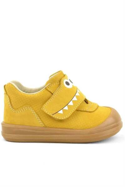 Rakerplus Dino Genuine Leather Yellow High Top Baby Shoes