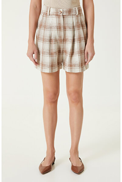 Network Limited Kahverengi Ekose Desenli Şort