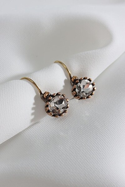 Süspüs Accessories Oval Beyaz Taşlı Otantik Küpe