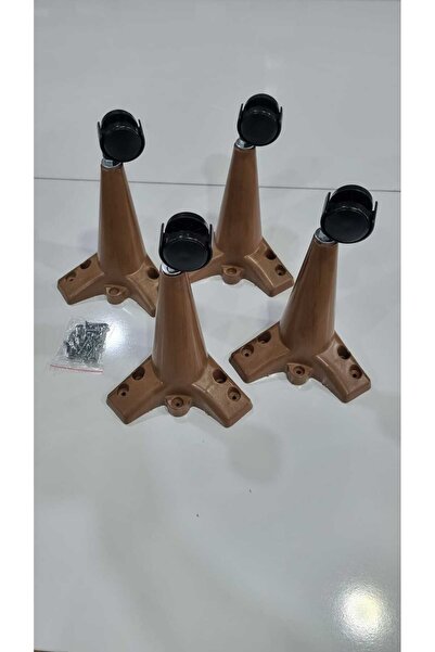 MUTLU ALIŞVERİŞ MERKEZİ Tekerlekli Sihirli Sehpa Masa Ayağı 360 Derece Dönebilen 20 Cm 4 Adet Ceviz. Vida Hediyeli!!!