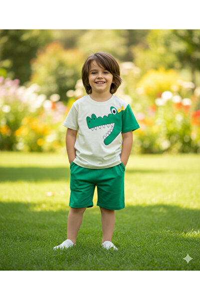 Birdirbir Set pentru băieți, cu pantaloni scurți, crocodil