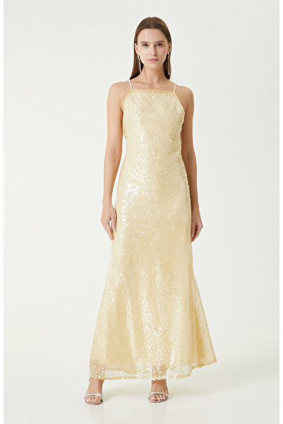 Network Açık Sarı Abiye Elbise